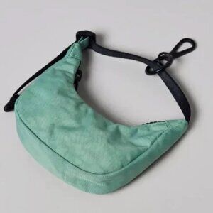 BAGGU Nylon Seafoam Color Zipper Crescent Bag Charm 4"w x 1"d x 2.3"h